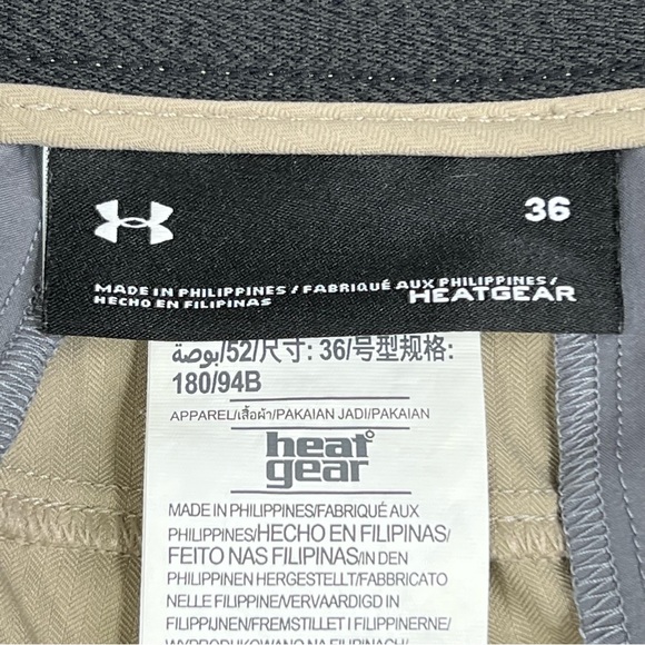 Under Armour Shorts Mens Size 36 Tan Heat Gear Flat Front Performance Outdoor - Picture 4 of 14